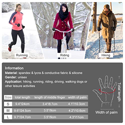 RUNACC Guantes de Invierno Engrosados, Hombre Mujer Guantes de Pantalla Táctil Guantes Cálidos Antideslizantes para Ciclismo RUNACC Guantes de Invierno Engrosados, Hombre Mujer Guantes de Pantalla Táctil Guantes Cálidos Antideslizantes para Ciclismo