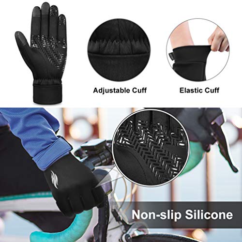 RUNACC Guantes de Invierno Engrosados, Hombre Mujer Guantes de Pantalla Táctil Guantes Cálidos Antideslizantes para Ciclismo