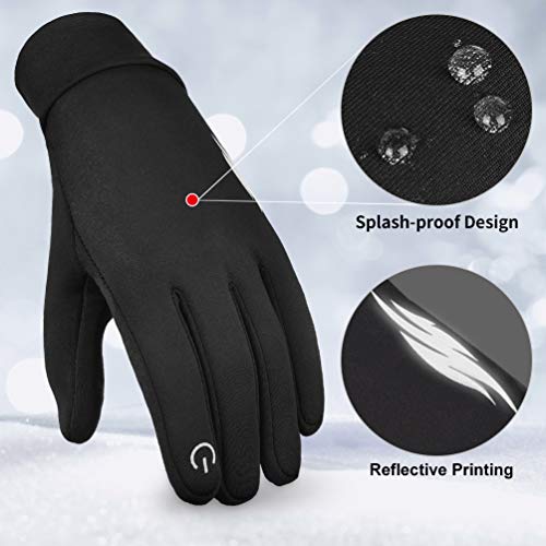 RUNACC Guantes de Invierno Engrosados, Hombre Mujer Guantes de Pantalla Táctil Guantes Cálidos Antideslizantes para Ciclismo RUNACC Guantes de Invierno Engrosados, Hombre Mujer Guantes de Pantalla Táctil Guantes Cálidos Antideslizantes para Ciclismo