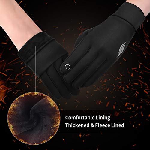 RUNACC Guantes de Invierno Engrosados, Hombre Mujer Guantes de Pantalla Táctil Guantes Cálidos Antideslizantes para Ciclismo