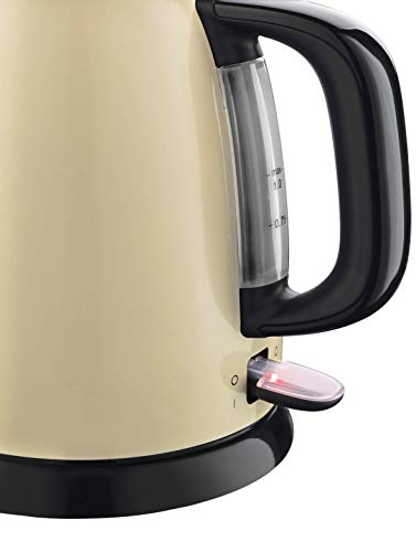 Russell Hobbs Colours Plus - Hervidor de Agua Eléctrico Pequeño (2400 W, Hervidor de 1l, Kettle Inox, Crema) - ref. 24994-70