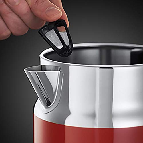 Russell Hobbs Retro - Hervidor de Agua Eléctrico (1,7 litros, Acero Inoxidable, 2400 W, Rojo) - ref. 21670-70 Russell Hobbs Retro - Hervidor de Agua Eléctrico (1,7 litros, Acero Inoxidable, 2400 W, Rojo) - ref. 21670-70