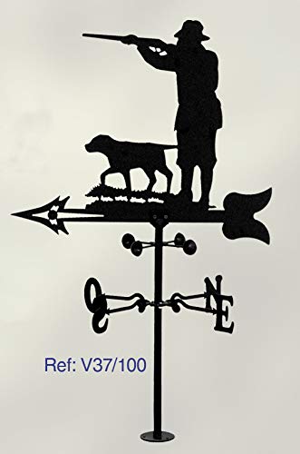 Rustiluz Veleta de Viento. con Silueta Cazador con Perro. Forja. Rustiluz Veleta de Viento. con Silueta Cazador con Perro. Forja.