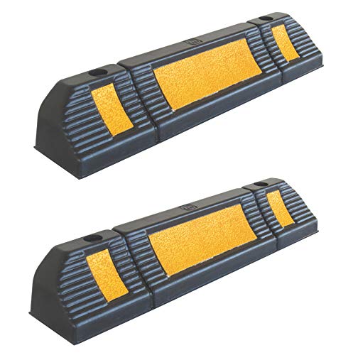 RWS-225x2 Tope para rueda de goma para estacionar en estacionamientos comerciales y domésticos y garajes privados, de color negro-amarillo, dimensiones 60x12x10 cm (paquete de 2) RWS-225x2 Tope para rueda de goma para estacionar en estacionamientos comerciales y domésticos y garajes privados, de color negro-amarillo, dimensiones 60x12x10 cm (paquete de 2)