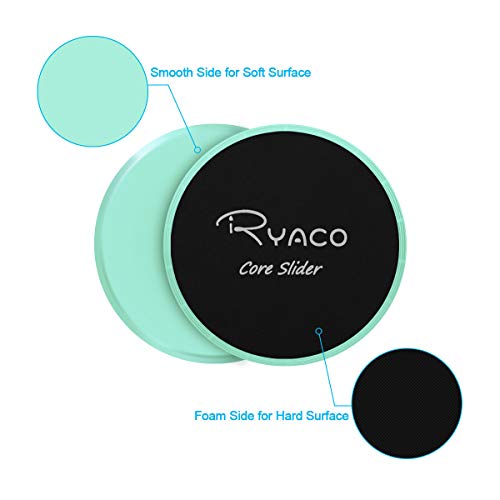 Ryaco 2X Discos Deslizantes para Fitness Abdominales con Bolsa de Transporte –Discos Doble Cara Deslizantes para Hogar, Yoga, Fitness, Pilates, Ejercicios de Cuerpo – Moquetas y Solería (Menta Verde) Ryaco 2X Discos Deslizantes para Fitness Abdominales con Bolsa de Transporte –Discos Doble Cara Deslizantes para Hogar, Yoga, Fitness, Pilates, Ejercicios de Cuerpo – Moquetas y Solería (Menta Verde)