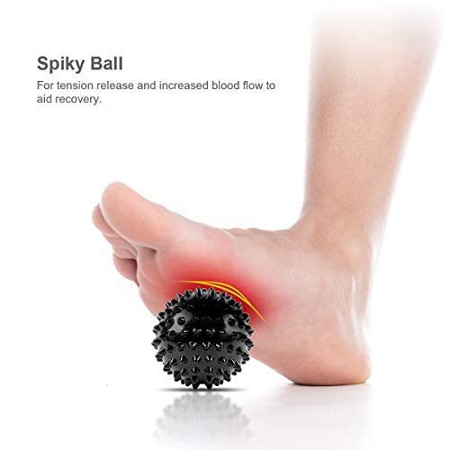 RYACO Bolas de masaje set de 4 bolas, con pinchos, bola de lacrosse, bola de cacahuete para terapia de puntos de activación muscular, liberación miofascial, fascitis plantar (4pcs) RYACO Bolas de masaje set de 4 bolas, con pinchos, bola de lacrosse, bola de cacahuete para terapia de puntos de activación muscular, liberación miofascial, fascitis plantar (4pcs)