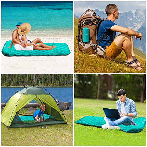 Ryaco Esterillas Inflables, Portátil Ultraligero Esterilla Acampada Camping, Colchon Acampada, Colchones de Aire con Almohada Impermeable, Resistente a Humedad para Viajes, Senderismo y Escalada