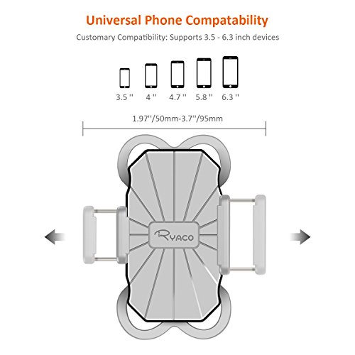 Ryaco Soporte de Móvil Deportiva para Bicicletas y Motos, Anti Vibración Soporte Móvil Bicicleta Universal con 360 Rotación para iPhone, Samsung Galaxy, LG, HTC, Motorola, GPS y Otros Dispositivos