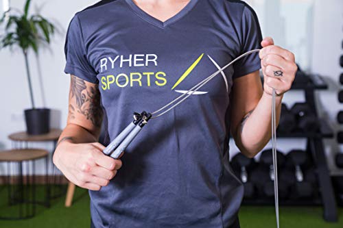 Ryher Cuerda para Saltar Kit - Comba Crossfit, Fitness y Ejercicio (Gris)