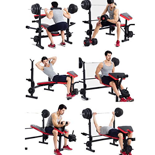 RYSB Banco De Pesas Multifuncion,Disminución De Inclinación Plana Altura Ajustable Banco De Peso con Estante,Bancos Mancuerna Equipo De Gimnasio En Casa-Estándar 145x125x105cm(57x49x41inch) RYSB Banco De Pesas Multifuncion,Disminución De Inclinación Plana Altura Ajustable Banco De Peso con Estante,Bancos Mancuerna Equipo De Gimnasio En Casa-Estándar 145x125x105cm(57x49x41inch)