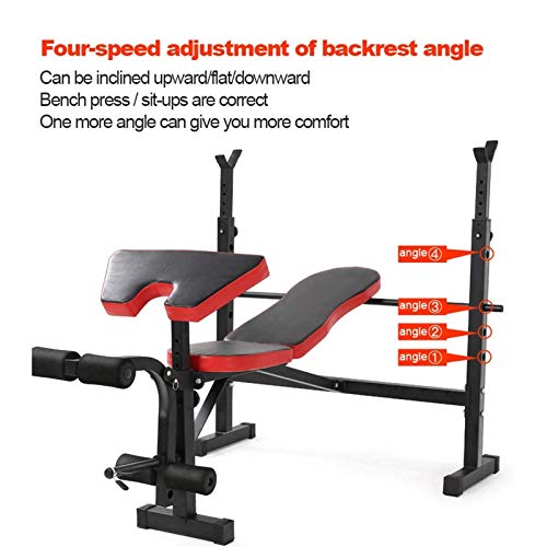 RYSB Banco De Pesas Multifuncion,Disminución De Inclinación Plana Altura Ajustable Banco De Peso con Estante,Bancos Mancuerna Equipo De Gimnasio En Casa-Estándar 145x125x105cm(57x49x41inch) RYSB Banco De Pesas Multifuncion,Disminución De Inclinación Plana Altura Ajustable Banco De Peso con Estante,Bancos Mancuerna Equipo De Gimnasio En Casa-Estándar 145x125x105cm(57x49x41inch)