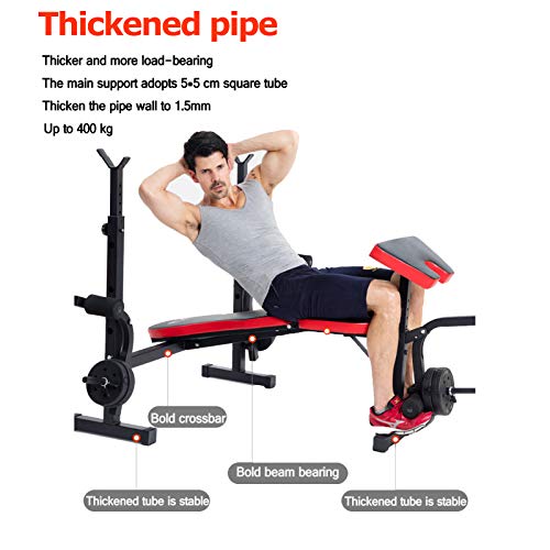 RYSB Banco De Pesas Multifuncion,Disminución De Inclinación Plana Altura Ajustable Banco De Peso con Estante,Bancos Mancuerna Equipo De Gimnasio En Casa-Estándar 145x125x105cm(57x49x41inch) RYSB Banco De Pesas Multifuncion,Disminución De Inclinación Plana Altura Ajustable Banco De Peso con Estante,Bancos Mancuerna Equipo De Gimnasio En Casa-Estándar 145x125x105cm(57x49x41inch)