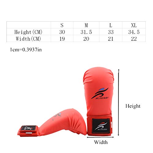 Rysmliuhan Shop Guantes Kick Boxing Guantillas Karate Guantes de Kickboxing Guantes de Boxeo tailandés Bolsa de Boxeo Guantes Guantes de Entrenamiento de Boxeo Red,L