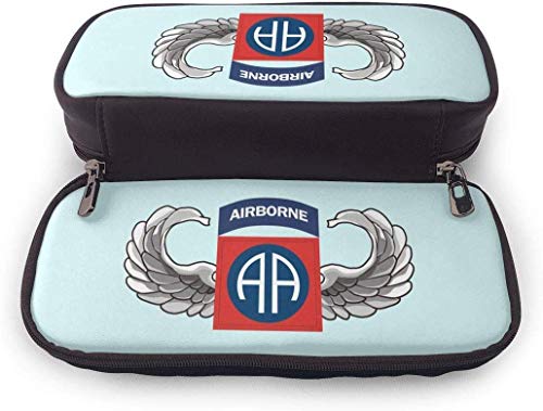 S Army 82nd Airborne Jump Wings Pencil Case Pen Bag Pouch Holder Makeup Bag for School Office College
