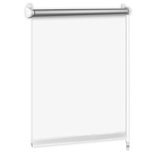 S SIENOC Klemmfix - Estor Opaco para Ventana Estor Enrollable/Thermo – Estor de Opaco Blackout Blind Silver Coating Opaque Protección de Pantalla para Ventanas y Puertas