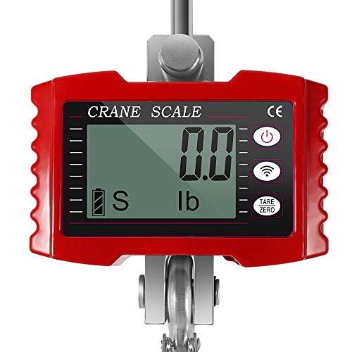 S SMAUTOP Báscula colgante digital, báscula de grúa industrial para trabajo pesado de 1000 kg para fábrica de granja doméstica （Rojo）