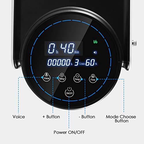 S SMAUTOP Concentrador de oxígeno, 1-7L / min Máquina de oxígeno Purificador de aire para el hogar 93% de alta pureza para el hogar