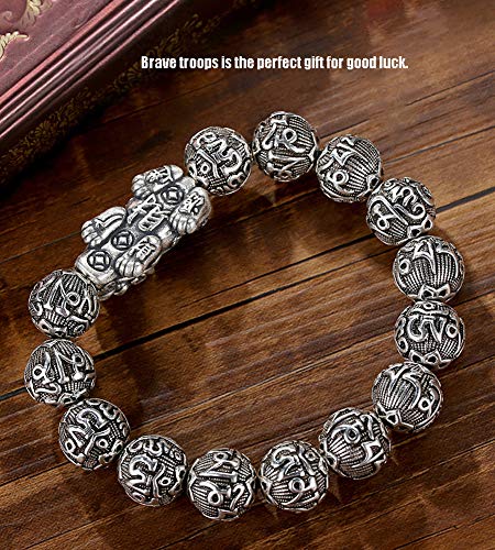 S925 Brazaletes de brazaletes para Hombres y Mujeres de Plata esterlina Pulseras, Personalidad dominante Hipster Estilo Retro Objetos de Recuerdo.-63g