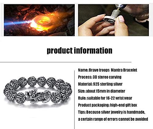 S925 Brazaletes de brazaletes para Hombres y Mujeres de Plata esterlina Pulseras, Personalidad dominante Hipster Estilo Retro Objetos de Recuerdo.-63g S925 Brazaletes de brazaletes para Hombres y Mujeres de Plata esterlina Pulseras, Personalidad dominante Hipster Estilo Retro Objetos de Recuerdo.-63g