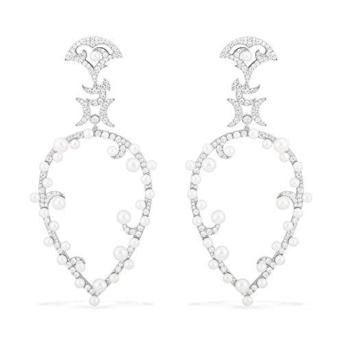 S925 plata de ley micro incrustaciones de diamantes de cristal Una versión casera pendientes de perlas en forma de pera temperamento diosa mujer-plata_925 plata