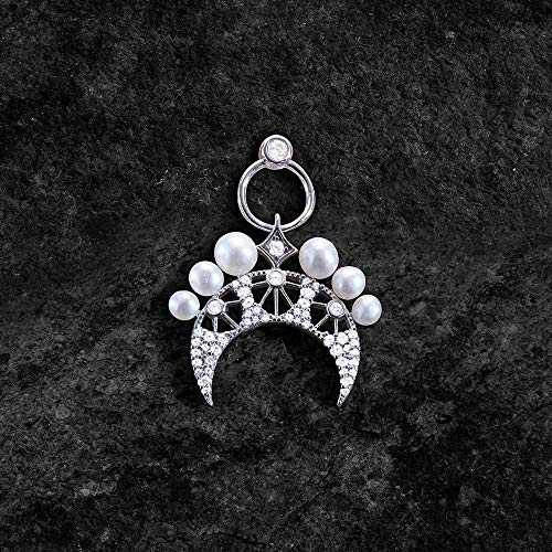S925 plata de ley micro incrustaciones de diamantes de cristal Una versión casera pendientes de perlas lunares temperamento simple mujer-plata_925 plata