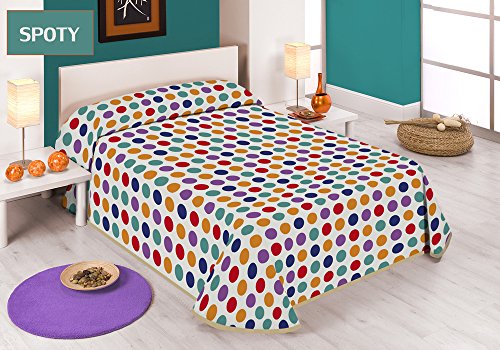 SABANALIA - Colcha Estampada Spoty (Disponible en Varios tamaños), Cama 90-180 x 280