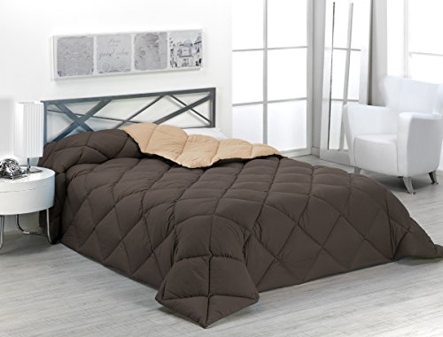 Sabanalia - Edredón nórdico de 400 g , bicolor, cama de 150 cm, color arena y chocolate