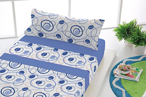 SABANALIA - Juego Sábanas Franela Dance (Disponible en Varios tamaños) - Cama 135, Azul