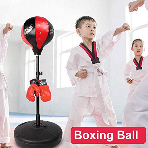 Saco Boxeo Niños El Juego De Boxeo Incluye Guantes BoxeoNiños Bola Reacción Altura Segura Bola Entrenamiento Taekwondo Ajustable Equipo Ejercicios Deportivos Regalo para Niños 3 A 14 Años De Edad