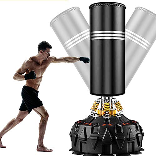 Saco De Boxeo Independiente para Hombres Y Mujeres, Saco De Boxeo Pesado con 3 Juegos De Base De Ventosa Y Resorte para Entrenamientos De Boxeo, Artes Marciales Y Cardio Fitness | Negro Saco De Boxeo Independiente para Hombres Y Mujeres, Saco De Boxeo Pesado con 3 Juegos De Base De Ventosa Y Resorte para Entrenamientos De Boxeo, Artes Marciales Y Cardio Fitness | Negro