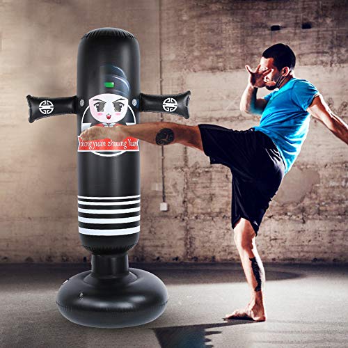 Saco de Boxeo Independiente, Saco de Arena de Boxeo Inflable, Entrenamiento de Alivio de Presión Para Adultos, Entrenamiento de Fitness(Black) Saco de Boxeo Independiente, Saco de Arena de Boxeo Inflable, Entrenamiento de Alivio de Presión Para Adultos, Entrenamiento de Fitness(Black)