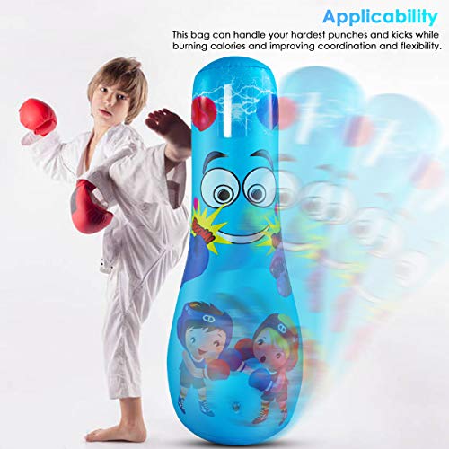 Saco de Boxeo Inflable para Niños Saco de Boxeo de Pie Libre para Practicar Karate Taekwondo Ejercicio Alivio del Estrés 47 Pulgadas Saco de Boxeo Inflable para Niños Saco de Boxeo de Pie Libre para Practicar Karate Taekwondo Ejercicio Alivio del Estrés 47 Pulgadas