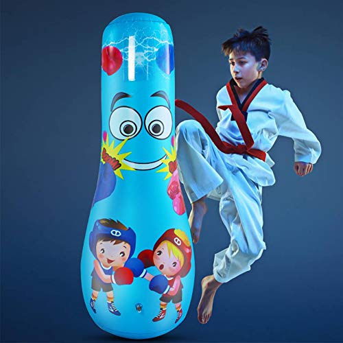 Saco de boxeo para niños, plegable y portátil, vaso vertical inflable de PVC para ventilar su ira contra la bolsa de boxeo para niños de 6 a 12 años Saco de boxeo para niños, plegable y portátil, vaso vertical inflable de PVC para ventilar su ira contra la bolsa de boxeo para niños de 6 a 12 años