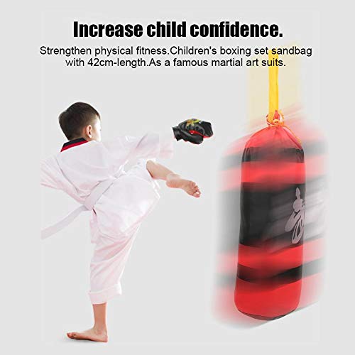 Saco de Boxeo para niños, Saco de Arena Colgante con Guantes de Boxeo para niños Guantes de Entrenamiento de sacador Fight Mitts Toy Set para Kid Sports Fitness