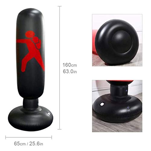 Saco de Boxeo,Sacchi da boxe, Punch Bag aptitud,Columna con patas ponche bolsa inflable Vaso arena pesada bolsa de boxeo Deber fuerte Ejercicio alivio de tensión con la bomba de aire del pie Saco de B