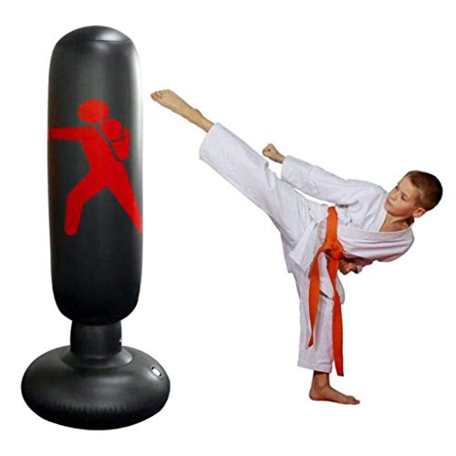 Saco de Boxeo,Sacchi da boxe, Punch Bag aptitud,Columna con patas ponche bolsa inflable Vaso arena pesada bolsa de boxeo Deber fuerte Ejercicio alivio de tensión con la bomba de aire del pie Saco de B