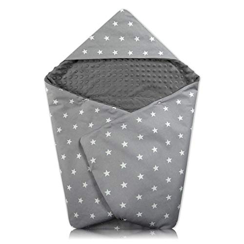 Saco para Capazo invierno, arrullo Bebe - Saco Carro bebé, sacos universal para capazo Cochecito, Manta de Minky gris con estrellas Saco para Capazo invierno, arrullo Bebe - Saco Carro bebé, sacos universal para capazo Cochecito, Manta de Minky gris con estrellas