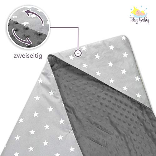 Saco para Capazo invierno, arrullo Bebe - Saco Carro bebé, sacos universal para capazo Cochecito, Manta de Minky gris con estrellas Saco para Capazo invierno, arrullo Bebe - Saco Carro bebé, sacos universal para capazo Cochecito, Manta de Minky gris con estrellas