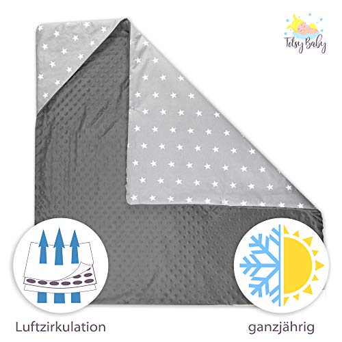 Saco para Capazo invierno, arrullo Bebe - Saco Carro bebé, sacos universal para capazo Cochecito, Manta de Minky gris con estrellas Saco para Capazo invierno, arrullo Bebe - Saco Carro bebé, sacos universal para capazo Cochecito, Manta de Minky gris con estrellas