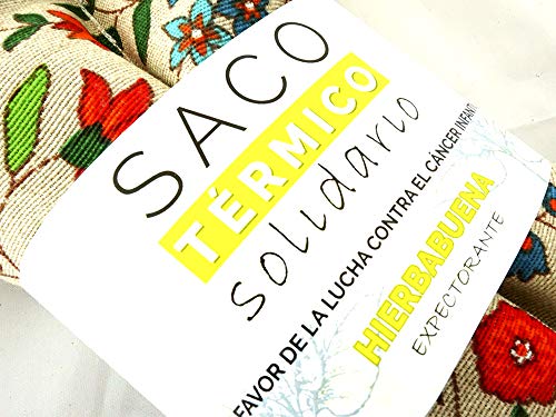 Saco térmico SOLIDARIO de semillas de Hierbabuena para microondas o congelador. (FLORES)