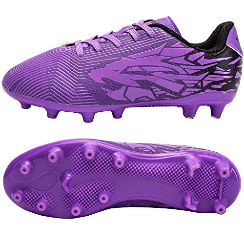 Saekeke Zapatillas de Fútbol Niña Botas de Fútbol Niños Corte bajo FG/AG Aire Libre Atletismo Botas de Fútbol para Niño TF Zapatos de Fútbol Morado Unisex EU 37