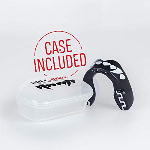 SAFEJAWZ Protector bucal Adultos y niños para Todos los Deportes de Contacto, incluidos Rugby, MMA, Artes Marciales de Kickboxing, Judo, Hockey y Boxeo (Negro Fangz, Adulto (12+ Años)) SAFEJAWZ Protector bucal Adultos y niños para Todos los Deportes de Contacto, incluidos Rugby, MMA, Artes Marciales de Kickboxing, Judo, Hockey y Boxeo (Negro Fangz, Adulto (12+ Años))