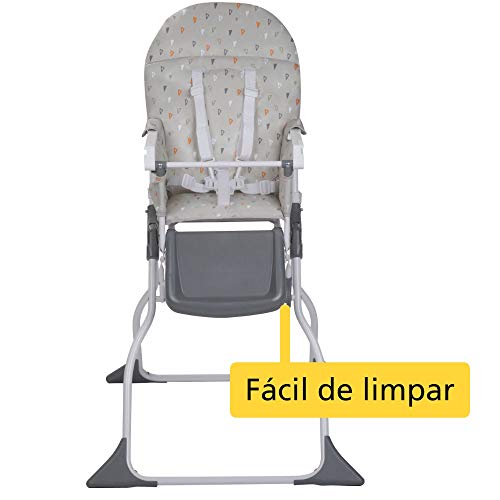 Safety 1st Keeny Trona evolutiva, Trona bebé compacta, plegable adecuada para espacios pequenos, ajustable crece con el niño, 6 meses - 3 años, color Warm Grey