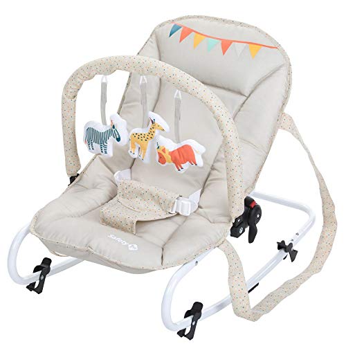 Safety 1st Koala Gandulita reclinable para bebé con funcion mecedora, Hamaca con arco de juego, ligera y compacta, color happy Day Safety 1st Koala Gandulita reclinable para bebé con funcion mecedora, Hamaca con arco de juego, ligera y compacta, color happy Day