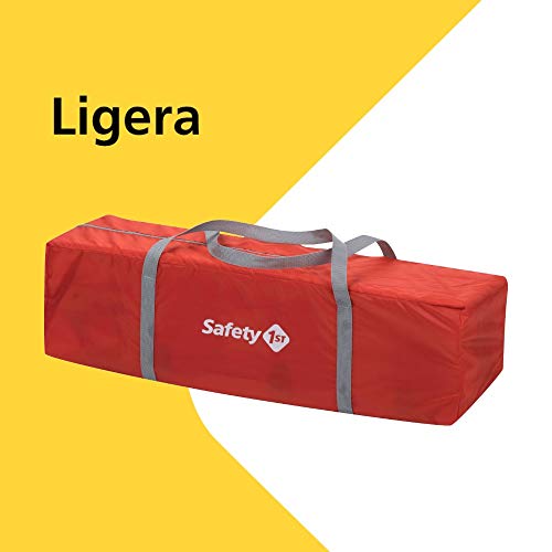 Safety 1st Soft Dreams Cuna de viaje plegable y portátil, adecuada para viajar, para bebés y niños 0 meses - 3 años, plegado compacto con bolsa de transporte, color Red Lines