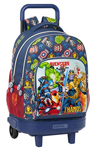 Safta Mochila Escolar con Carro Incluido y Espalda Acolchada de Avengers Heroes Vs Thanos, 330x220x450mm