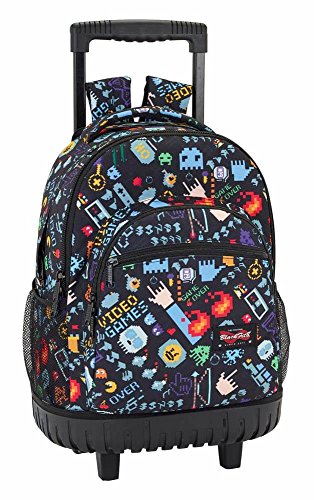 Safta Mochila Escolar Grande Con Ruedas Blackfit8 "Bit" Oficial 320x140x460mm