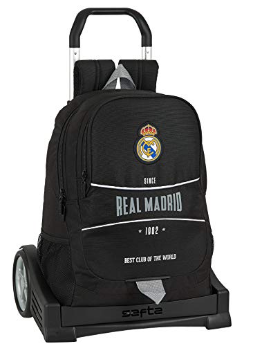 Safta Mochila Espalda Ergonómica con Carro Evolution de Real Madrid, Multicolor, 612024860