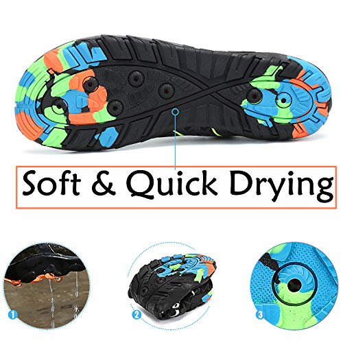 SAGUARO Escarpines Hombre Mujer Zapatos de Agua para Natación Buceo Snorkel Surf Piscina Playa Vela Mar Río Aqua Acuáticos Calzado de Transpirable Secado Rápido, Negro 42