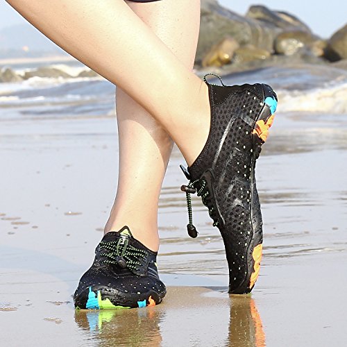 SAGUARO Escarpines Hombre Mujer Zapatos de Agua para Natación Buceo Snorkel Surf Piscina Playa Vela Mar Río Aqua Acuáticos Calzado de Transpirable Secado Rápido, Negro 42